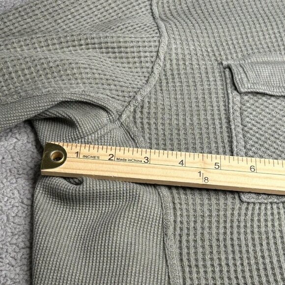 Aerie Lumberjane Shirt Womens M Sage Green Waffle Knit Button Front Shacket - Picture 8 of 12